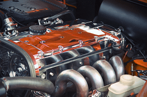 a closeup shot of car engine